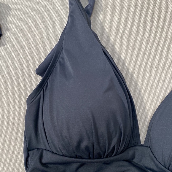 NWT Bleu Rod Beattie Shirred Halter Tankini Swim Top & Sarong Waistband Bottom - Picture 10 of 12